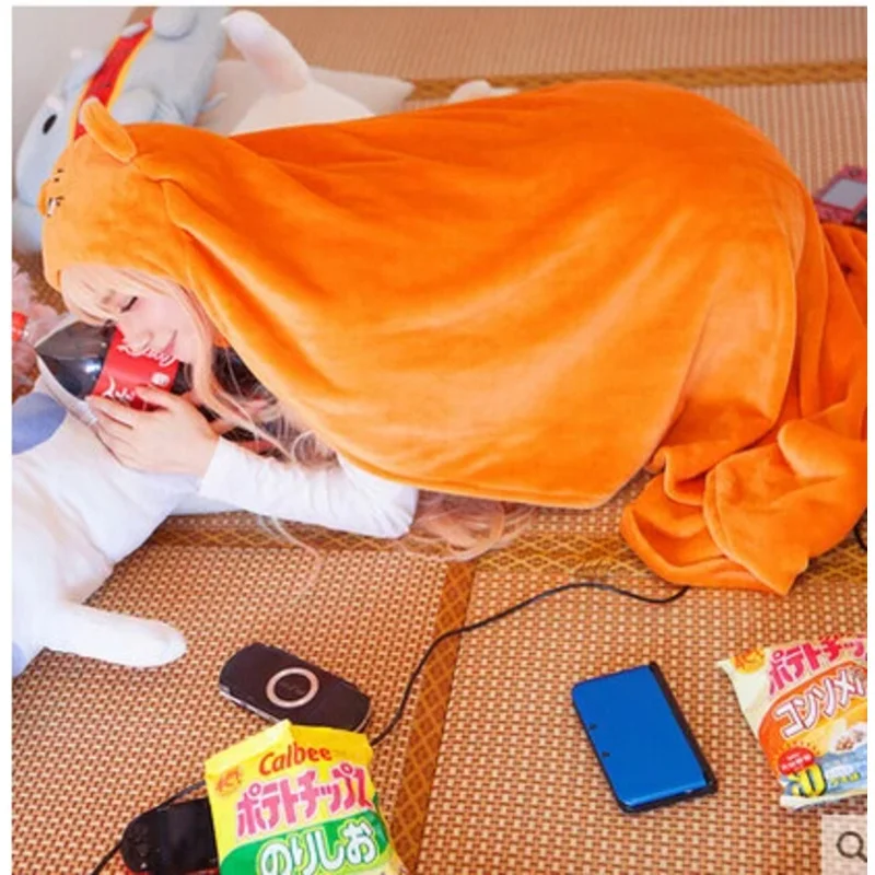 160cm * 110cm Himouto Umaru-chan Cloak Anime Umaru chan Doma Umaru Cosplay Cloak Costume Flannel Cloak Blanket Hoodie Dropshippi