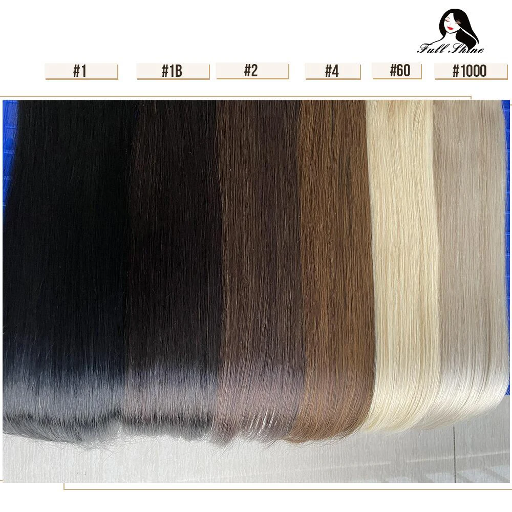 Full Shine 50 Grams Clip in Hair Extensions Human Hair Ombre Color 3Pcs Human Hair Clip in Extensions for Women