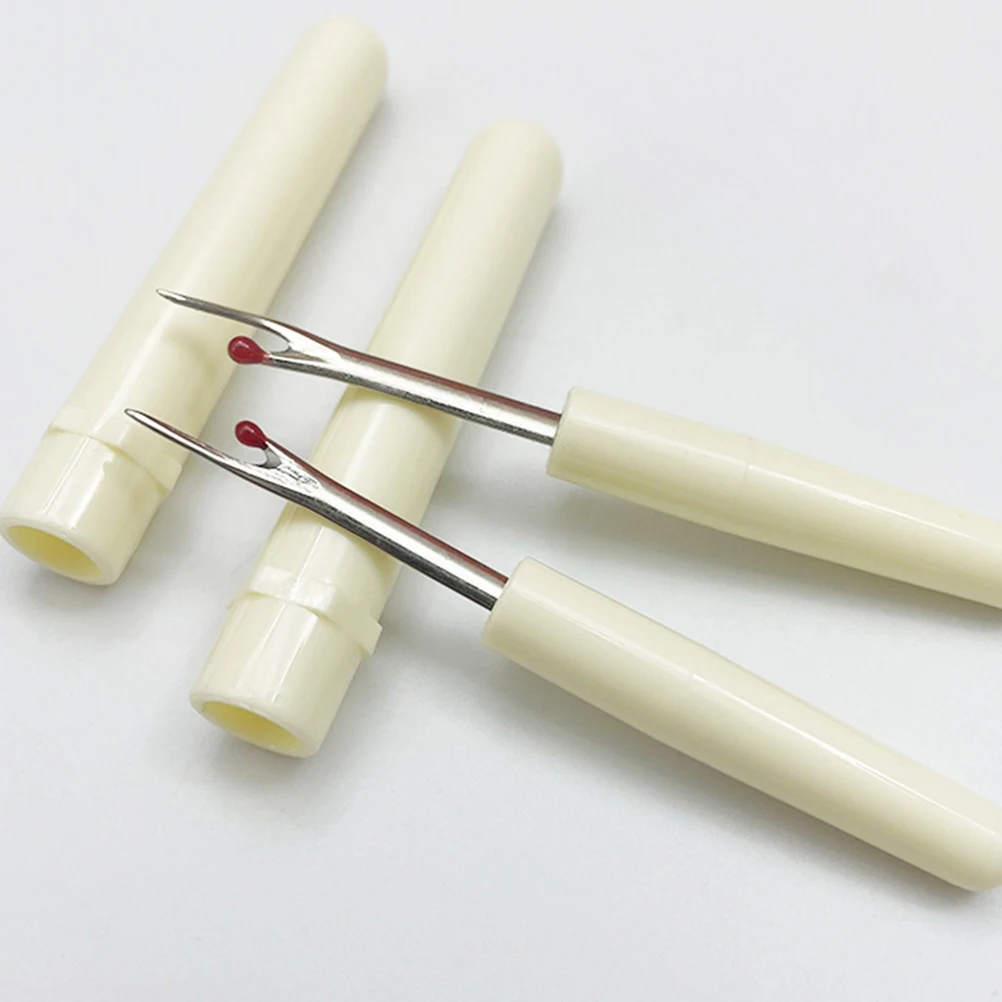

2Pcs Stainless Steel Seam Ripper Thread Cutter Tool Anti Skid Grip Portable Sewing Remover for DIY Travel Embroidery Remover