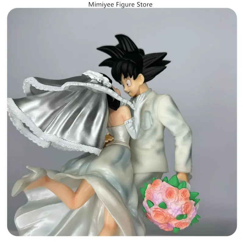 31cm Dragon Ball Goku Wedding Statue Anime Figure Model Collectible Desktop Decoration Ornament Gift