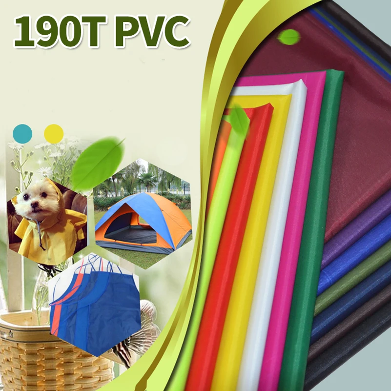 Outdoor Waterproof Fabric PVC Polyester Taffeta Cloth Thin for Sewing Raincoat Tent Apron Sleeve Cover per Meters