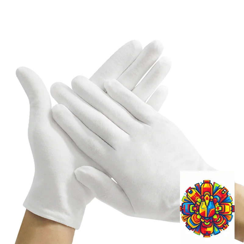 White Full Finger Men Women Etiquette Cotton Gloves Waiters/Drivers/Jewelry/Workers Mittens Sweat Absorption Gloves