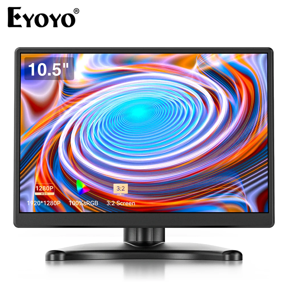 

Eyoyo EM105B FHD 1920x1280P Computer Monitor 10.5 Inch 100%sRGB IPS Sencond Display with HDMI VGA For PS4 Xbox Raspberry Pi TV