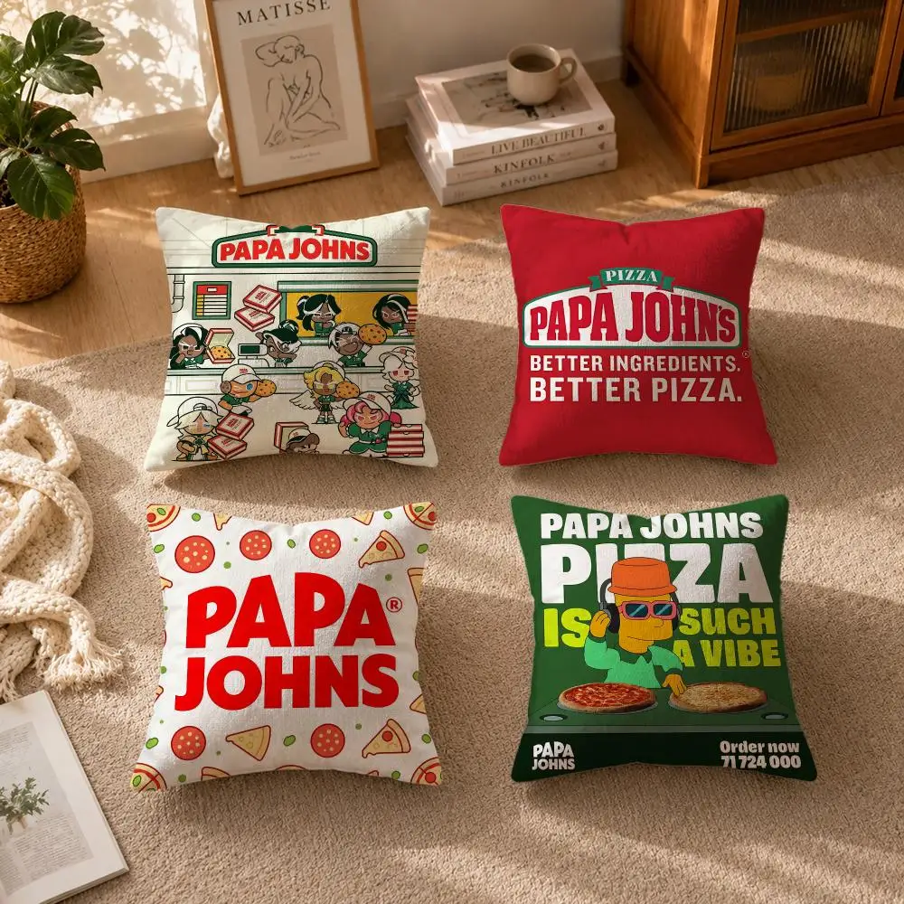 Brand Papa John's Cushion Cover Soft Short Plush Zippered Cushion Covers 40/45/50cm Square Decor for Sofa Home