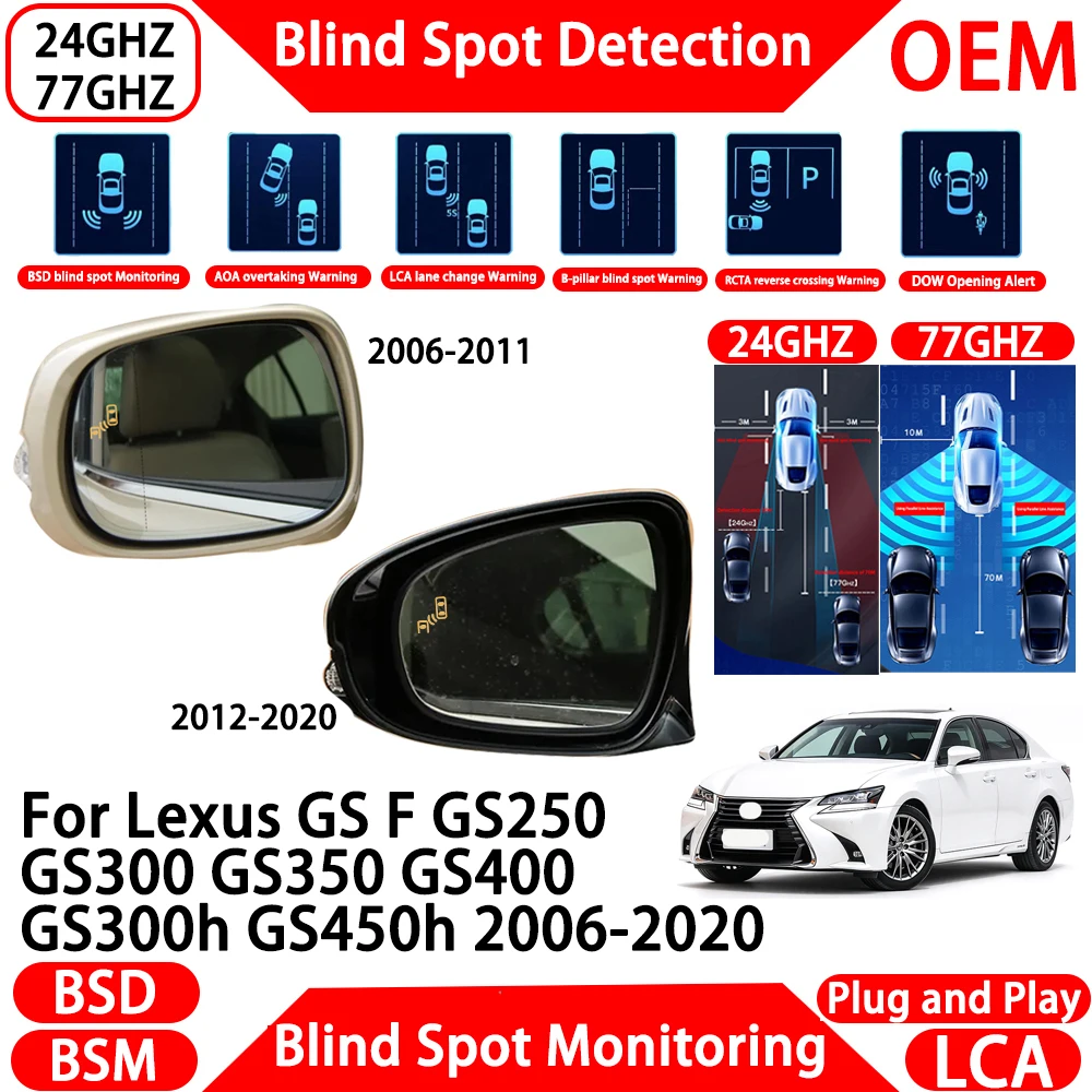 for Lexus GS F GS250 GS300 GS350 GS400 GS300h GS450h 2006-2020 Blind Spot Assist Monitoring Detection System Millimeter Wave ﻿