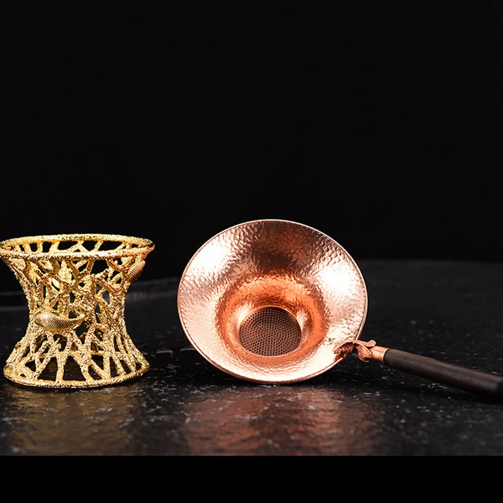 

1Pcs Stylish Purple Copper Tea Filter with Gold Fish Detail Healthy Eco Friendly Material Fine Craftsmanship Tea Infuser