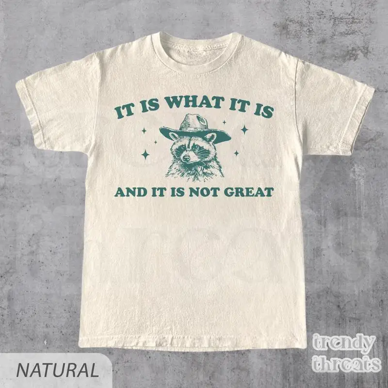 

It Is What And Not GreaT T Shirt Mental Health Funny Women Meme Raccoon Gag