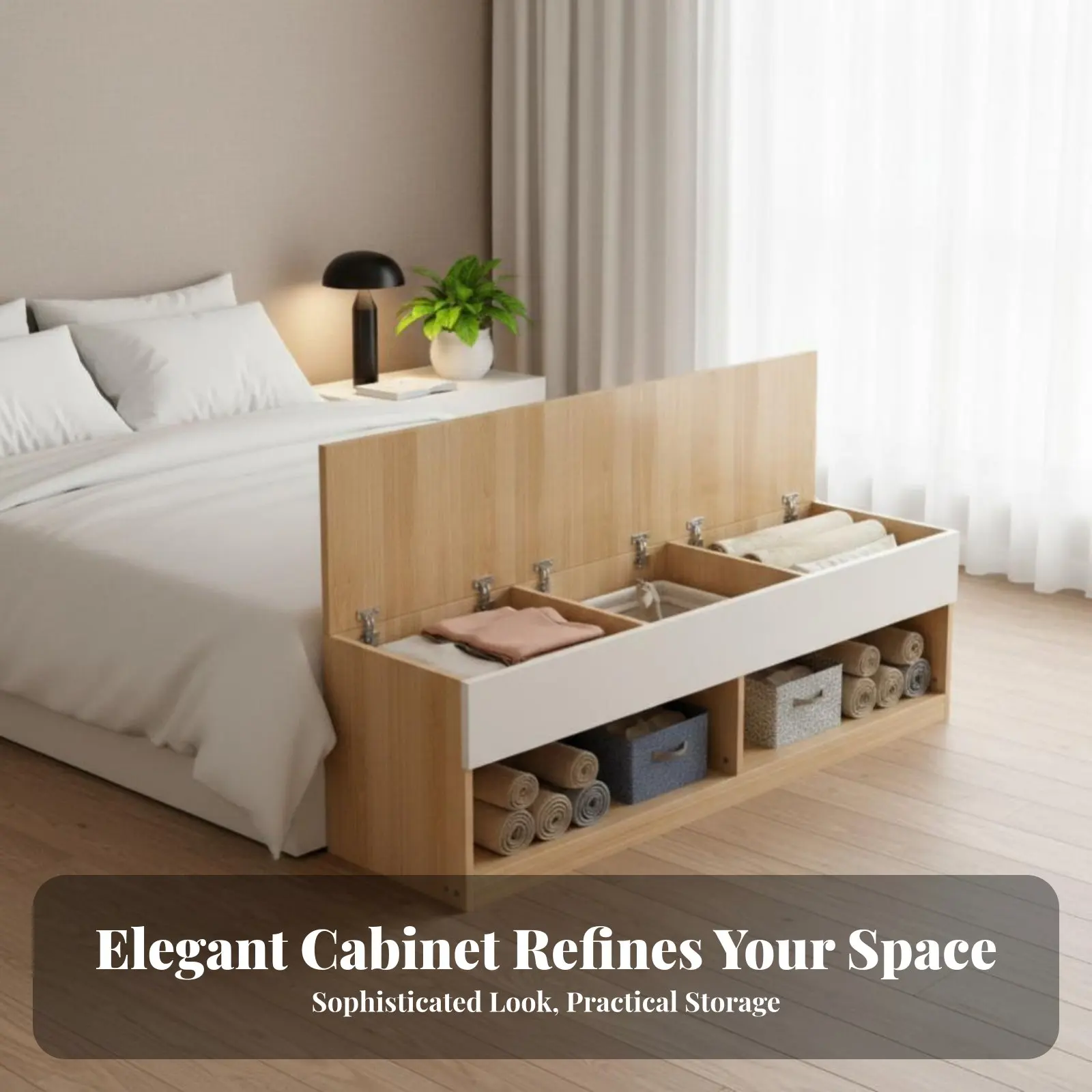 

Узкий прикроватный шкафчик Slim Gap: экономия пространства, современный дизайн, легкая сборка – идеально для жильцов квартир и студентов.