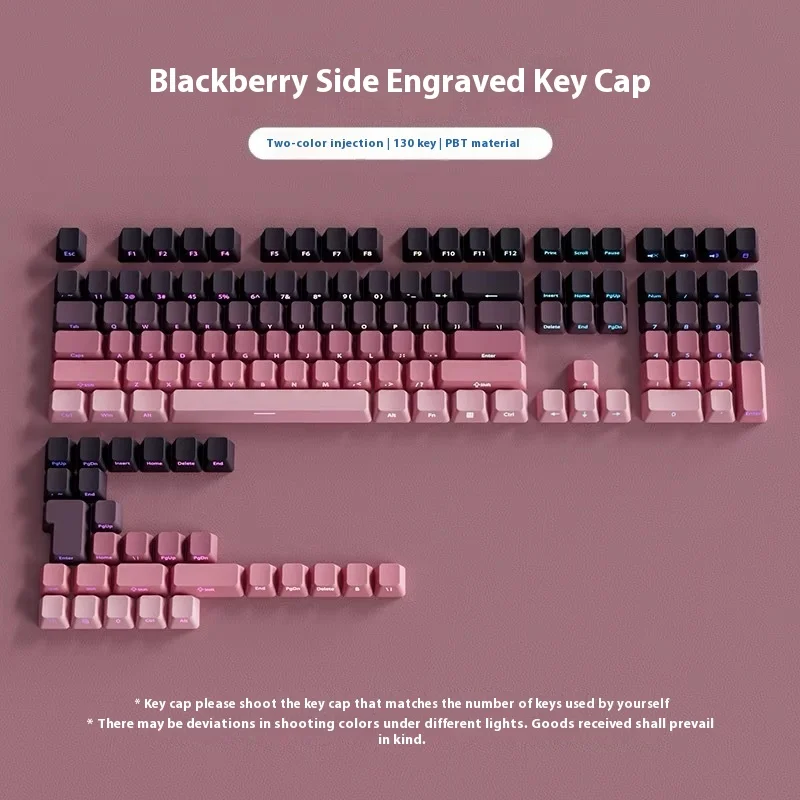 PBT Keycaps Side-Engraved Translucent Micro-Brushed Dip-Dyed Six-Color Gradient Personalized Mechanical Keyboards Crosshairs