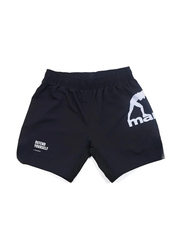 

2026 New MANTO Defend Yourself BJJ Short Men's Black White Print Short Fight Shorts Quick-Dry MMA Training Sportswear