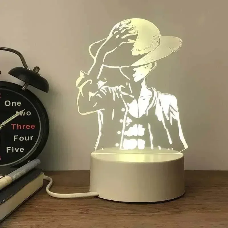 3D Anime One Piece Roronoa Zoro LED Night Light Luffy Nico Pirate Ship Figures Model Table Lamp Desktop Decoration Holiday Gift