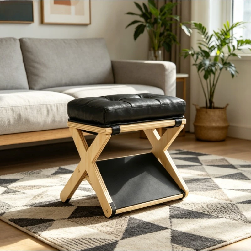 Dual-Step Footrest for Under Desk  Wooden Footstool with Non-Slip EVA  Ergonomic Design, Improves Posture for Office Work