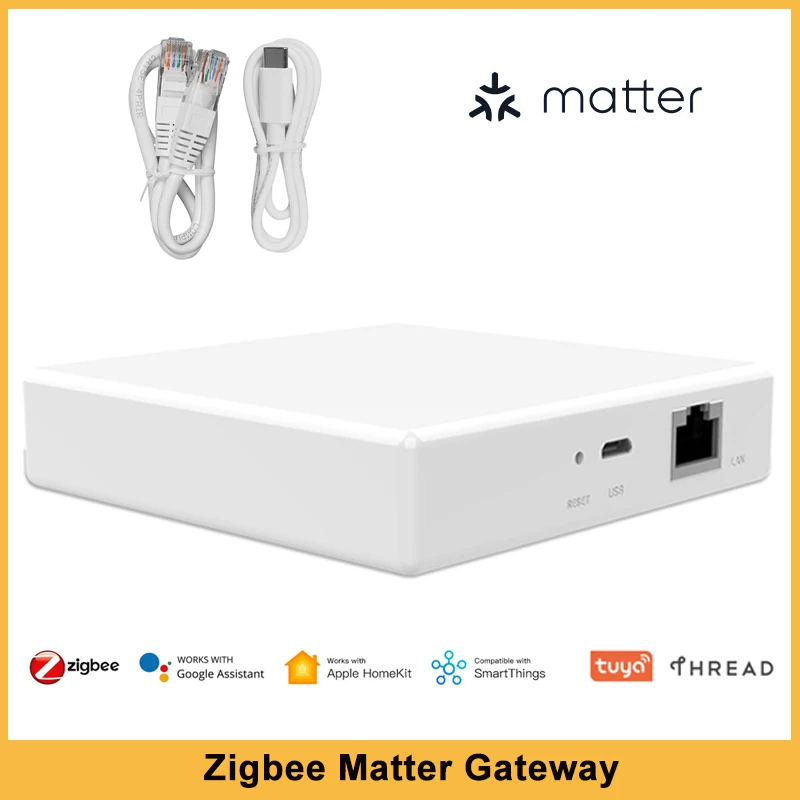 

Tuya Zigbee Matter Thread Gateway Smart Home Bridge Matter Wired Hub Support Voice Control Siri Homekit Smartthings Google Alexa