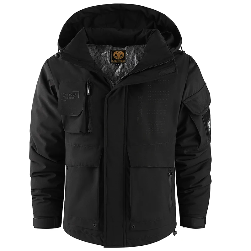 

Men's Outdoor Tactical Jacket - Waterproof, Multi-Pocket & Adjustable Hood, Durable for Outdoor Activities & Street Fashion