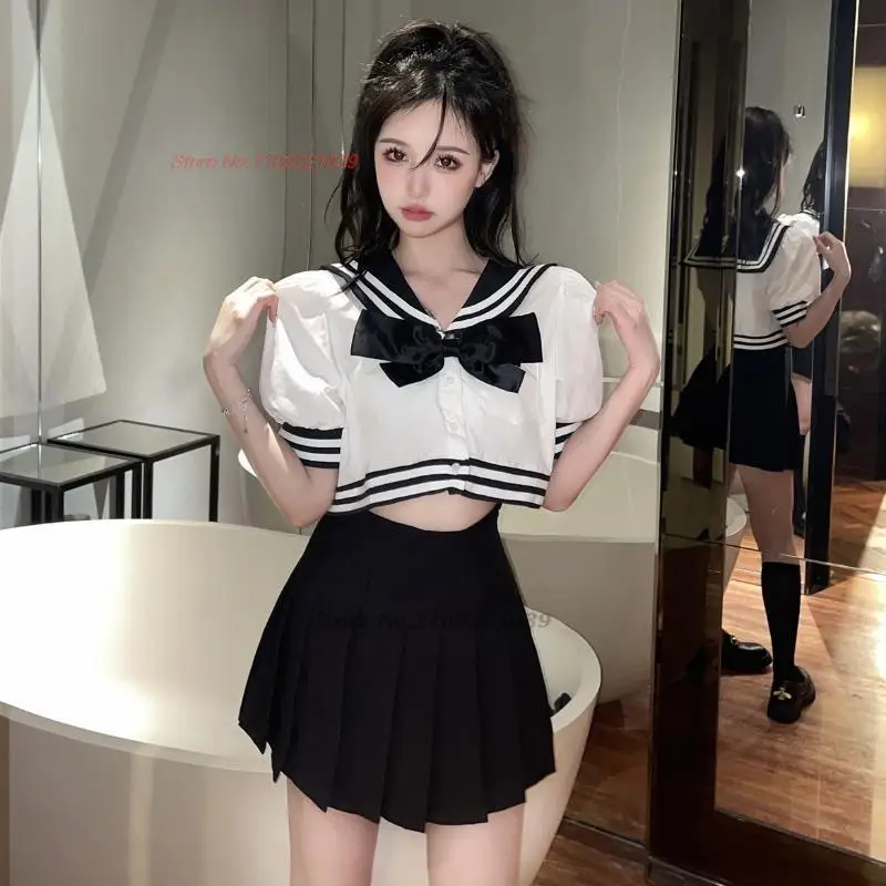 2025 chinese school uniforms sexy collage student sailor party cosplay costume japanese short sleeve jk suit girls pleated skirt