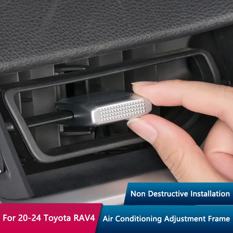 

QHCP Air Conditioning Knob Button Cover ABS Car AC Control Knob Adjustment Frame Trim For Toyota RAV4 20-24 Interior Accessories