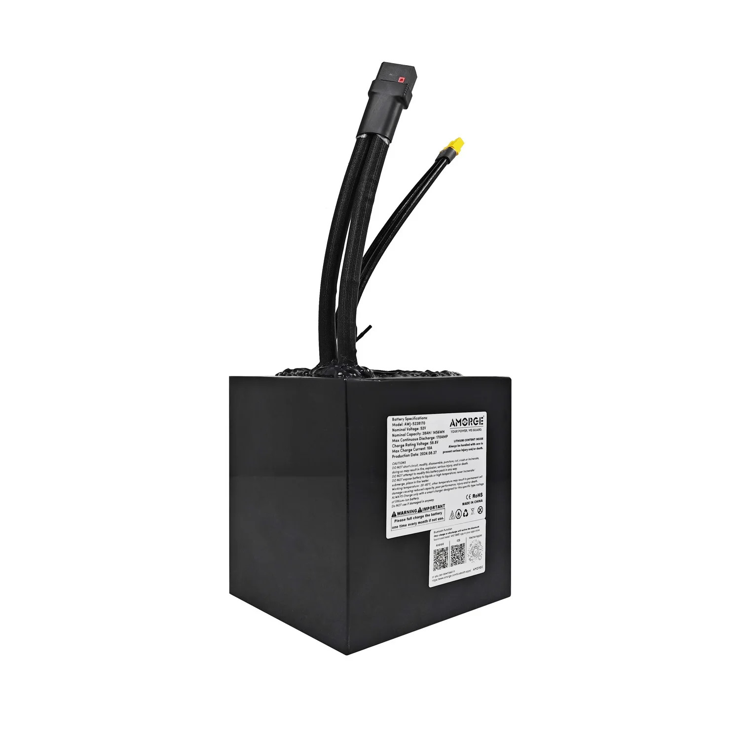 AMORGE 14S7P 52V 28AH 170AMP Lithium Battery Pack