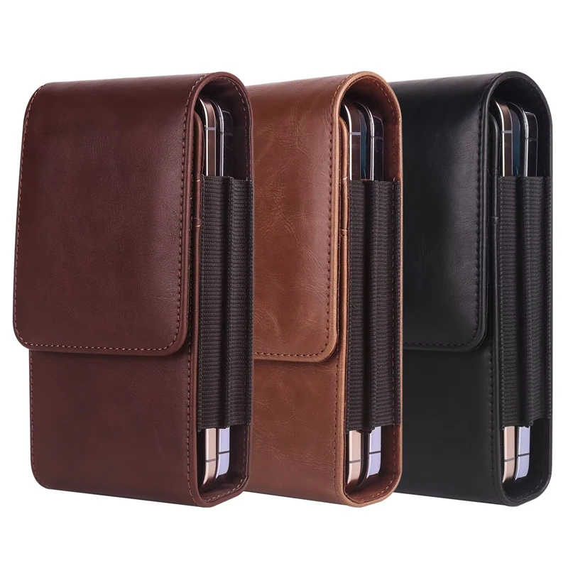 

Vertical Dual Pouch Design Cell Phone Belt Pouch For Samsung S25Ultra S24Ultra S24 FE iphone 16 15 14 13Pro Max Smartphone Case