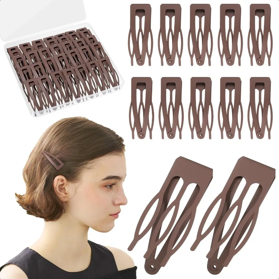 

Brown Snap Hair Clips Hair Clips Metal Hair Barrettes Hair Accories Gift for Women Girls