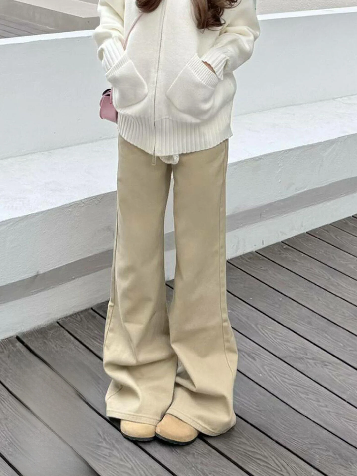 

American Retro Loose High Waist Straight Leg Thin Khaki Color Jeans Women's Summer New Style Slimming Wide Leg Pants