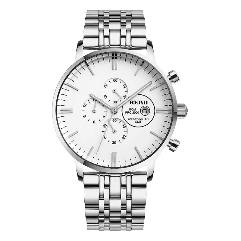 READ Men Quartz Watch | Stainless Steel Case & Band | Hard Glass | Chronograph Calendar | 100M Daily Water Resistant