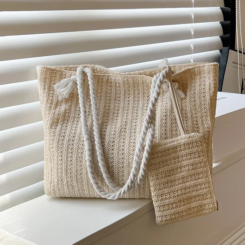 

Beach Bag Casual Bali Big Purse Designer Women Handbags Fashion Large Capacity Straw Tote Bag Summer
