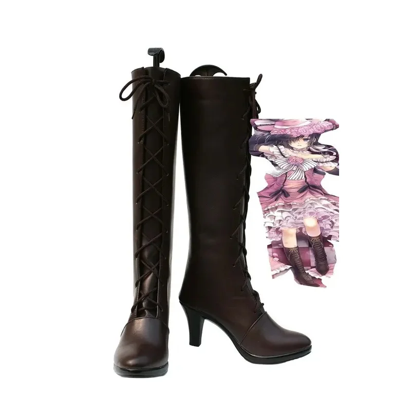 

Черный дворецкий, женские туфли Ciel, розовое платье Kuroshitsuji Ciel, ботинки для косплея, туфли на высоком каблуке, индивидуальный заказ