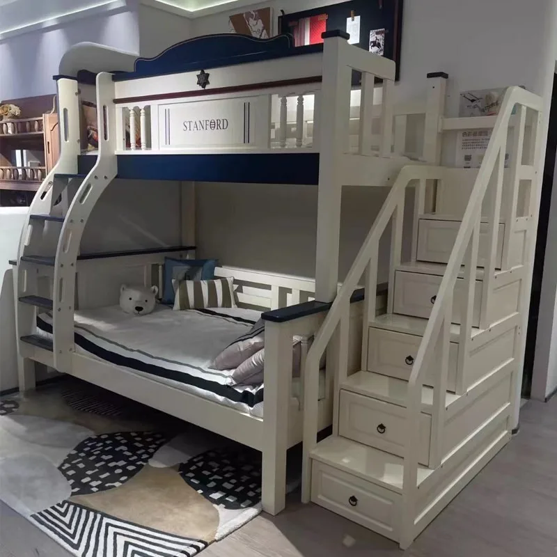 All Solid Wood Children's Bed Boys Up and Down Bunk Bed High and Low Child and Mother Simple