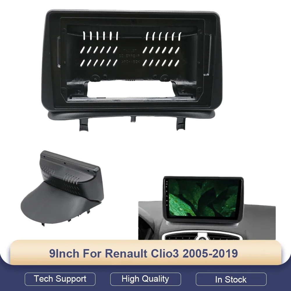 

9 Inch Car Radio Installation Frame for Renault Clio 3 2005-2019 2 Din Android MP5 Stereo Fascia Trim
