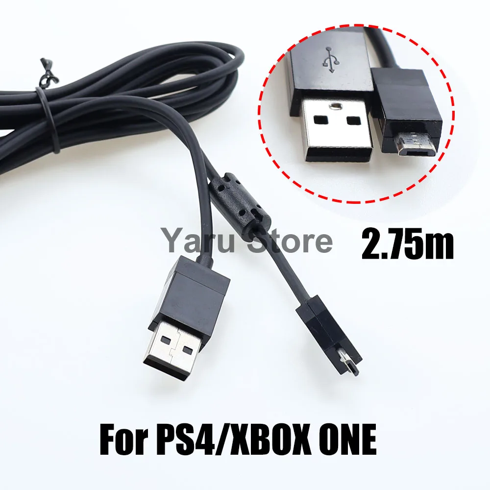Yaru Store 2.75mmExtra Long Micro USB Charger Cable Charging Cord Line for Playstation PS4 4 for Xbox One Controller Cables