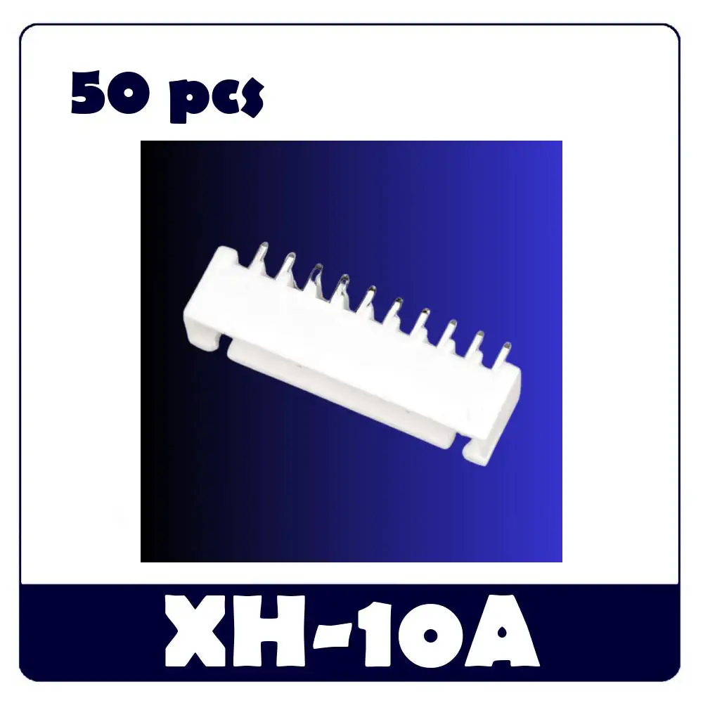 50pcs XH2.54mm 8P/9P/10P Pin Header Connector - Male Plug Female Socket Wire Connector PCB Terminal XH-10A,XH-10AW, XH-10Y, XH-T