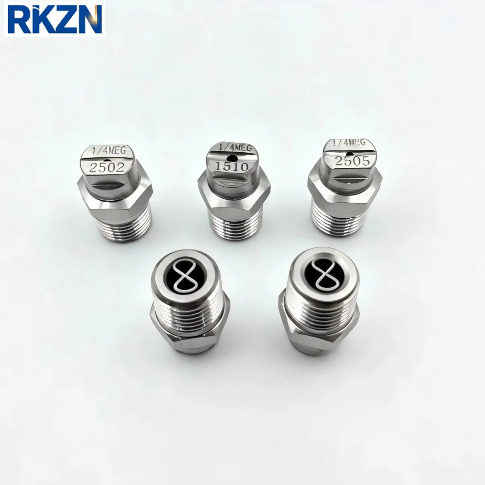 304 Stainless Steel MEG Fan-Type Nozzle Cooling Atomizing Spray Head Industrial Dust Suppression High-Pressure Car Washer Nozzle