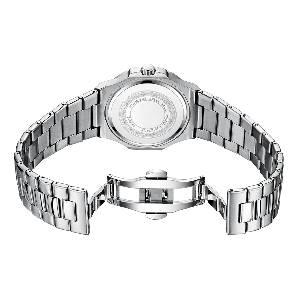 CHENXI أعلى الفاخرة مربع زوجين ساعة المعصم عالية الجودة الكوارتز مطابقة الساعات الفولاذ المقاوم للصدأ حزام للماء الرجال ووتش #6