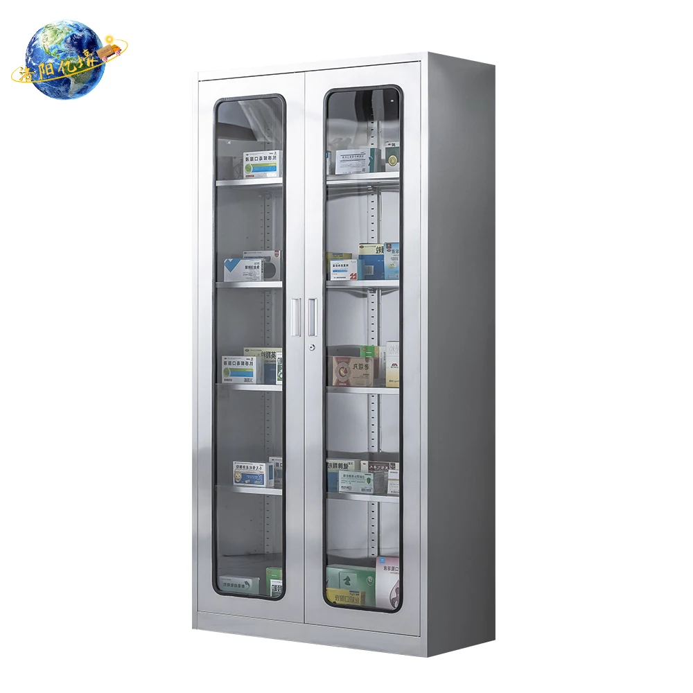 Armadietto ospedaliero in acciaio inossidabile con serratura per esposizione dei farmaci e funzionalità operative per stanze pulite