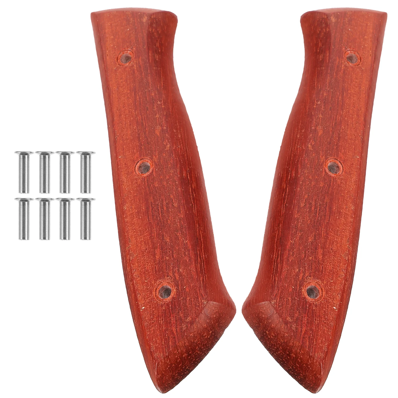 with Holes Kitchen Knife Handle Accessories (Type 1 Holed Red Pear Wood) Knives Putty Metal