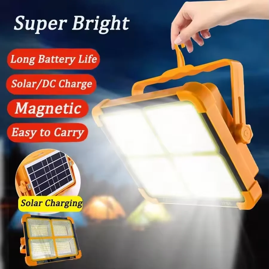 500WSolar Charging Flood Light IP66 Waterproof Portable Tent Camping Light Power Bank Outdoor Emergency Lighting Camping Lantern