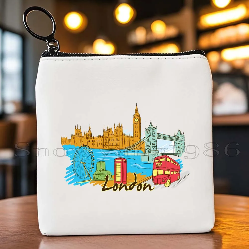 

Budapest Barcelona Edinburgh Florence Lisbon London Madrid Jerusalem Jakarta Gifts Key Coin Purse Case Lipstick Bag Wallet Pouch