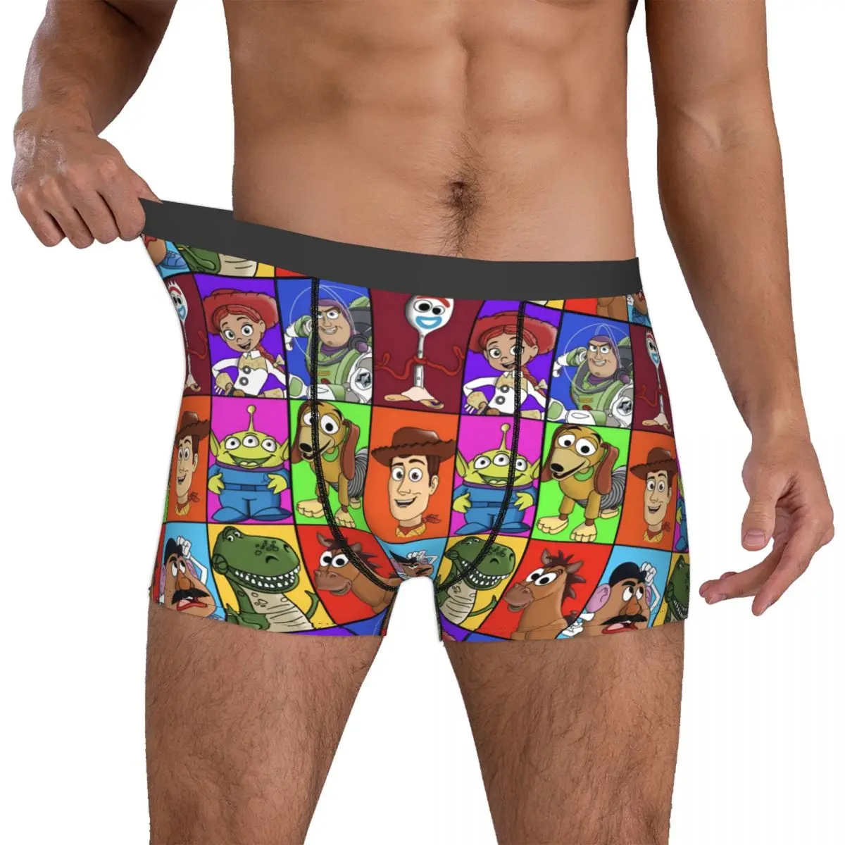 

Custom Toyes Anime Storyes Underwear Men Breathable Woody Buzz Lightyear Jessie Boxer Briefs Shorts Panties