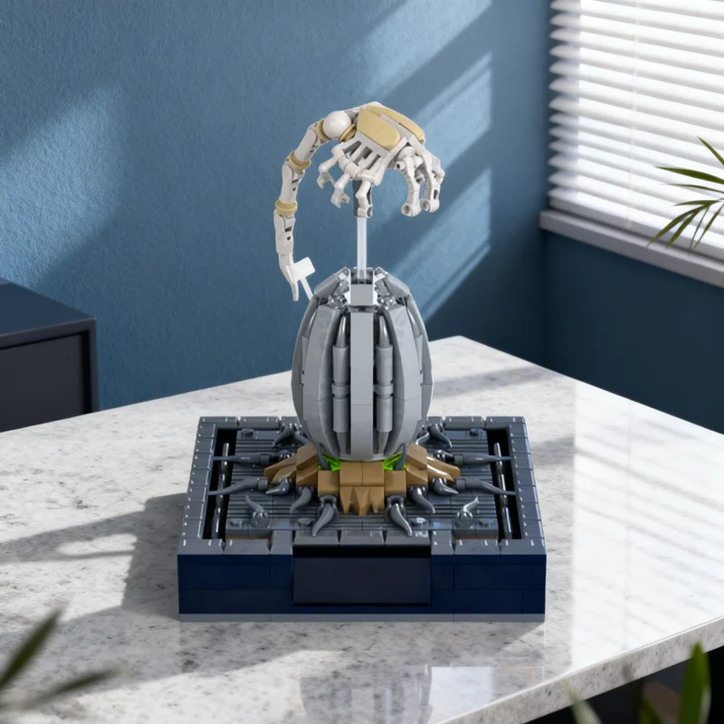 528pcs MOC Micro ALIENS Egg & Facehugger Desktop Version Model Building Blocks Toys Architecture Christmas Gift Birthday Brick