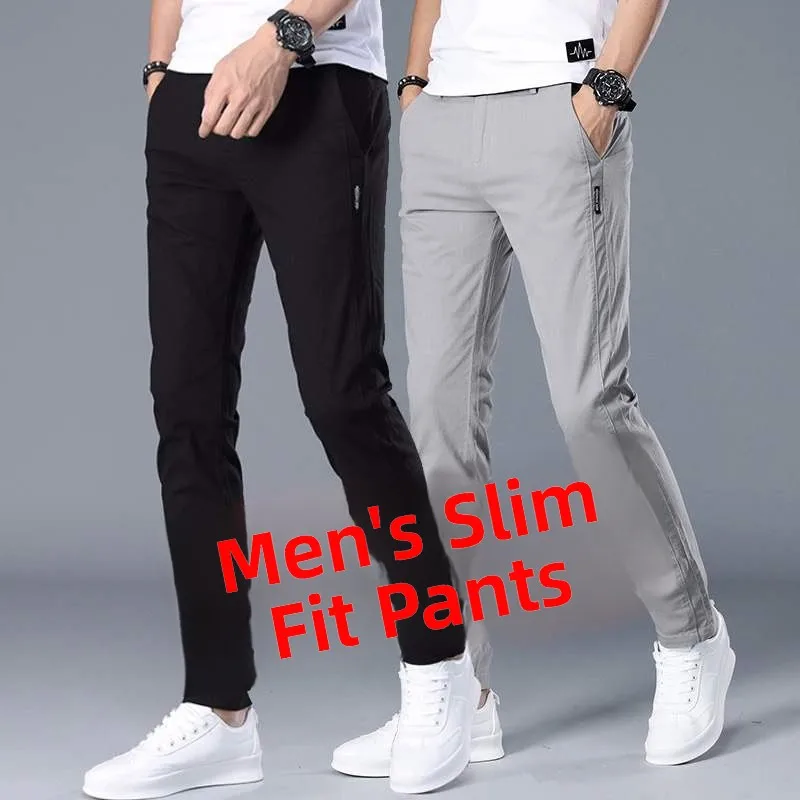 

Spring Casual Pants Men's Loose Long Trousers Trendy Brand Slim Fit Korean Sle Thiened Men's Leisure Pants Straight Leg