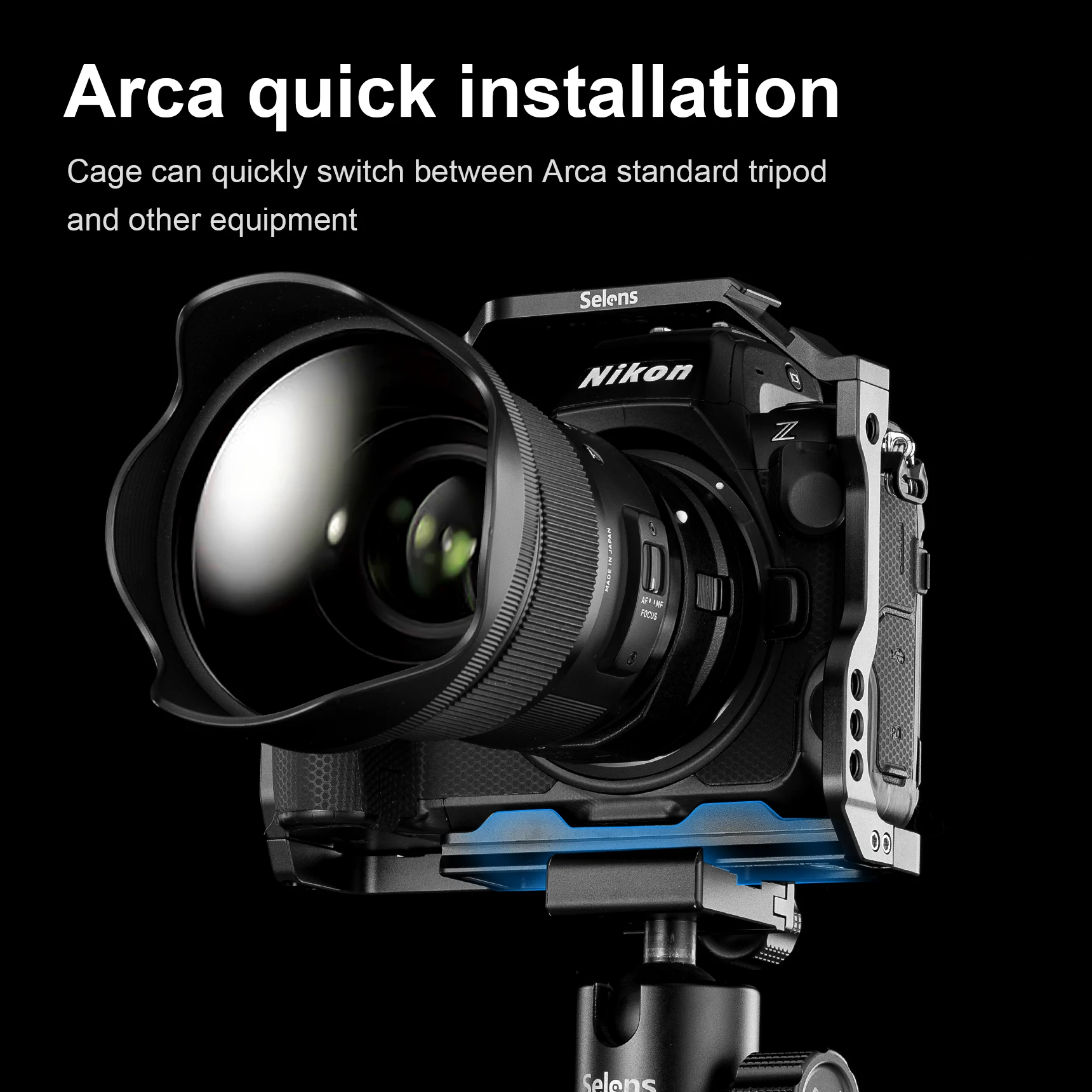 Selens Cage Full Cage protegge la fotocamera 1/4 "-20 foro filettato NATO rail QD Mount Strap Slot per fotocamera Nikon Z 8 Z8