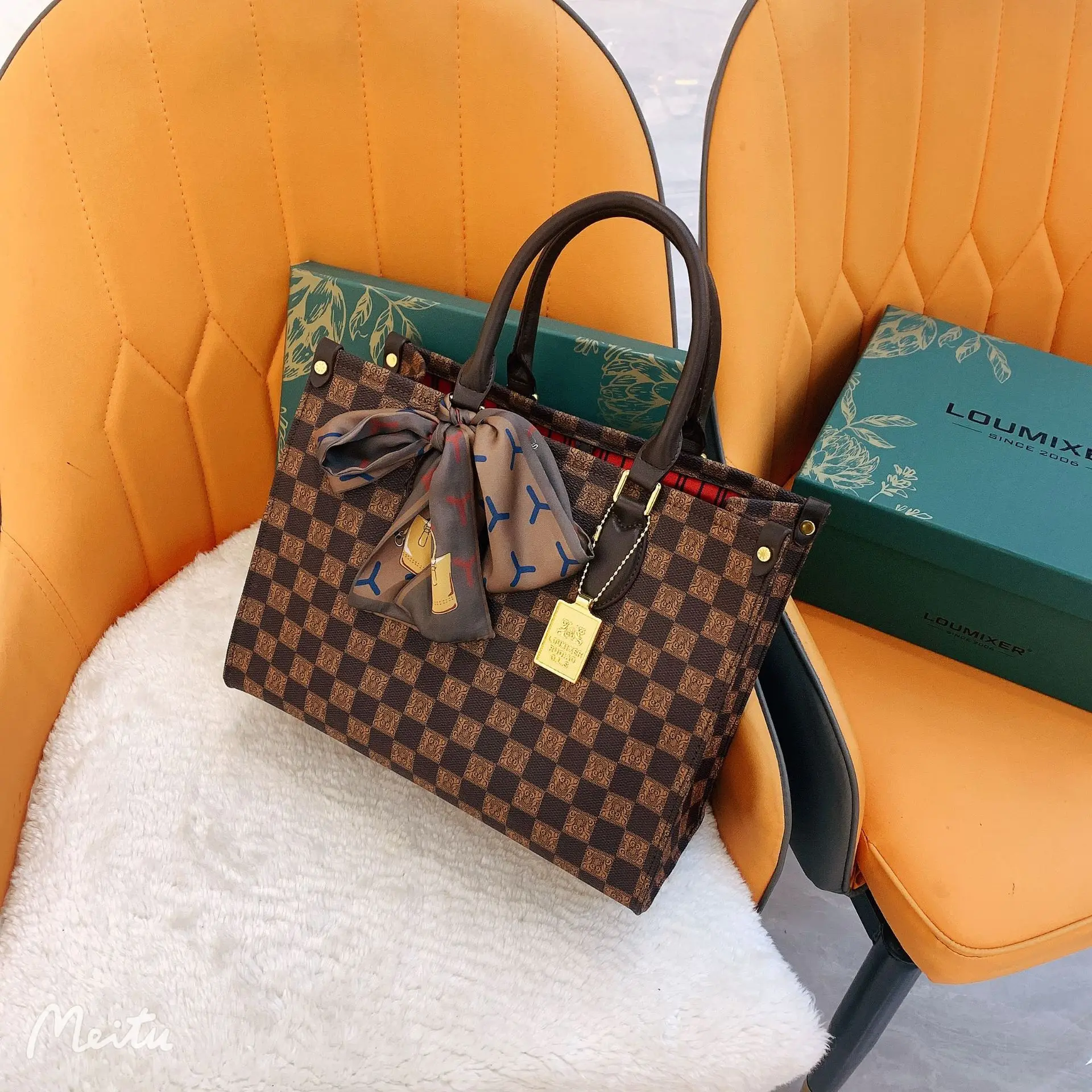 

Классическая элитная роскошная модная женская сумка с буквенным логотипом из кожи и винтажного стиля