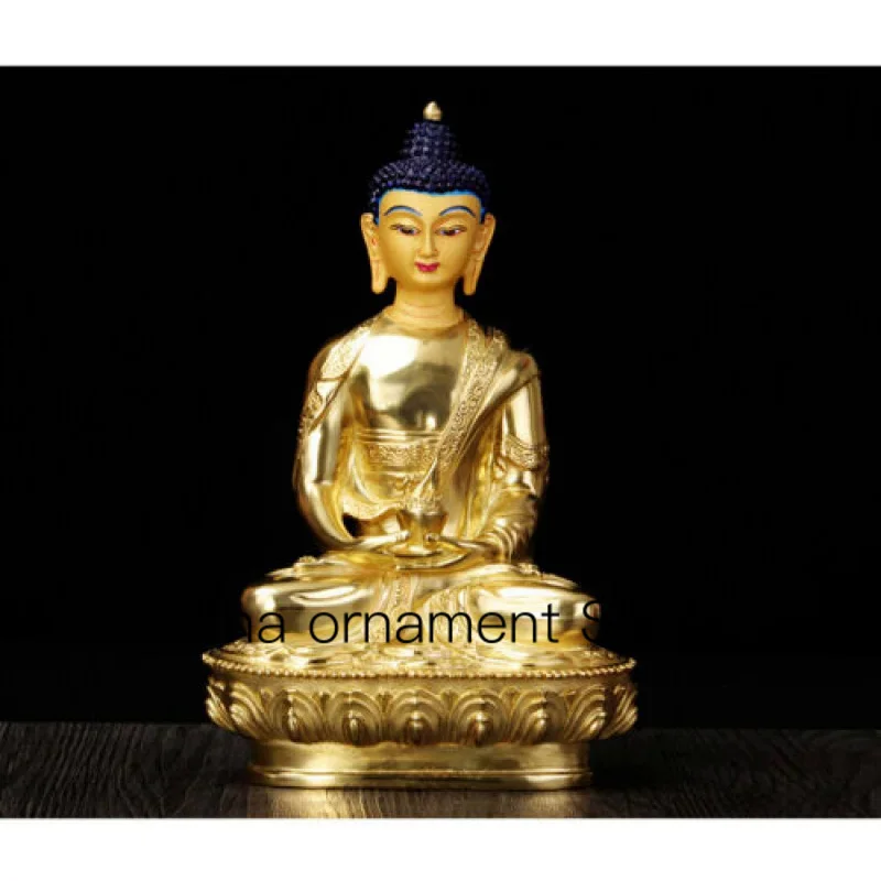 8 Inch Buddhist Old Hand Painted Bronze Statue Gilded Buddha Shakyamuni Amitabha Buddha Tara