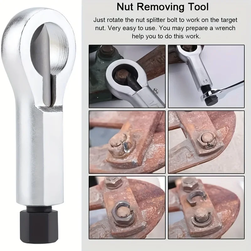 Nut Screw Splitter Set Remover Tools,Rusted Nut Breaker,Steel Nut Remover Extractor,Manual Pressure Nut Cracker Metal Splitter