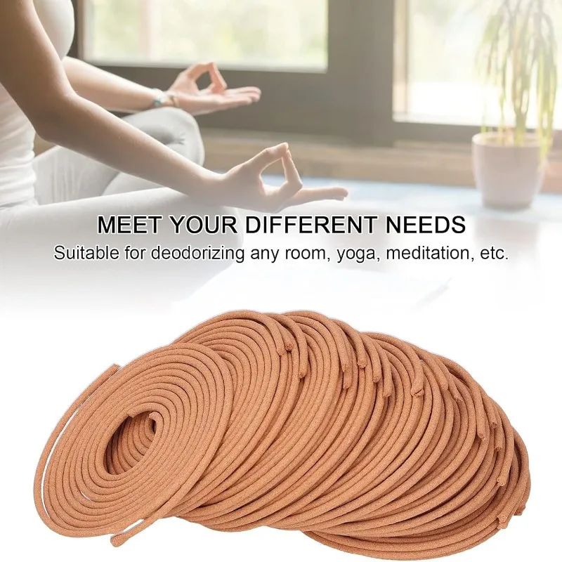 120pcs Sandalwood Spool Stick Incense Burner with Citronella, Natural Sandalwood Aromatherapy Meditation
