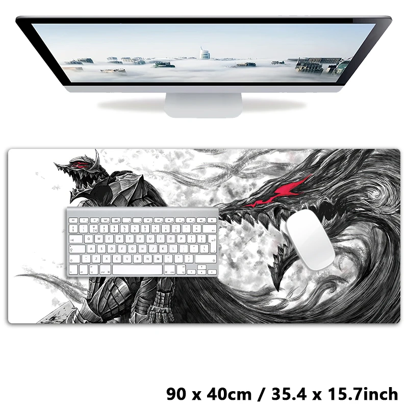 Japanese Manga Berserker Armor Black Swordsman Guts Mouse pad Gaming XXL Mousepad Keyboard Carpet Desktop Mat