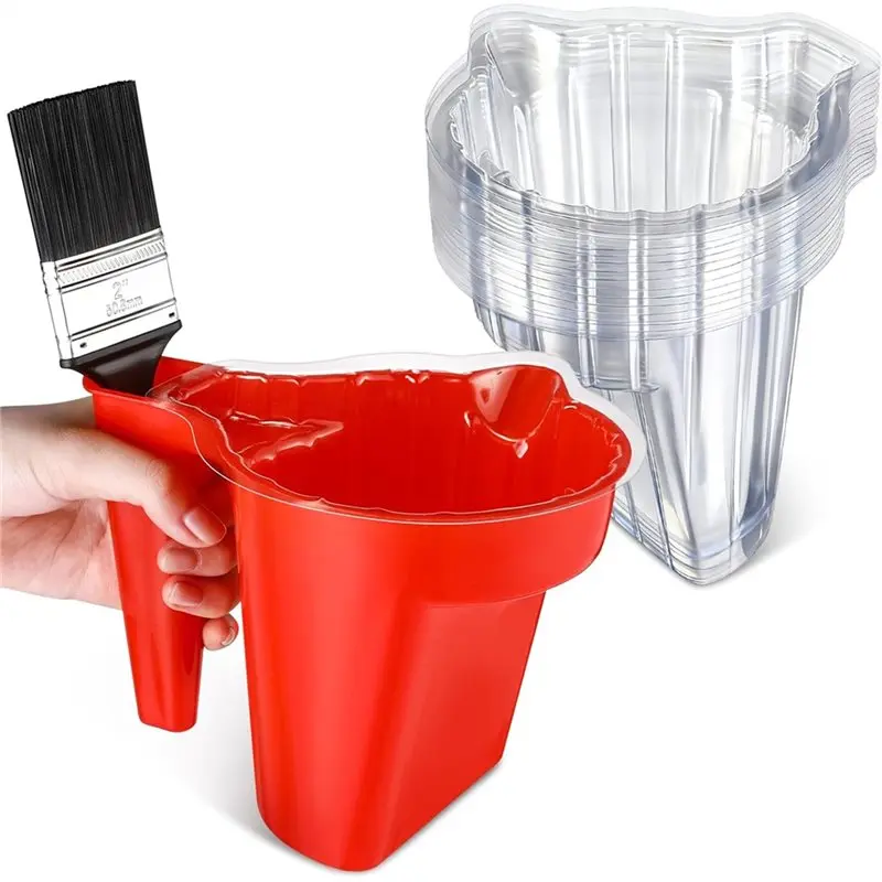 

Набор для хранения краски A23E-20: 20 емкостей для краски по 17 унций с 18 одноразовыми вкладышами, кисть для краски 2 дюйма, контейнер для краски для рукоделия и DIY