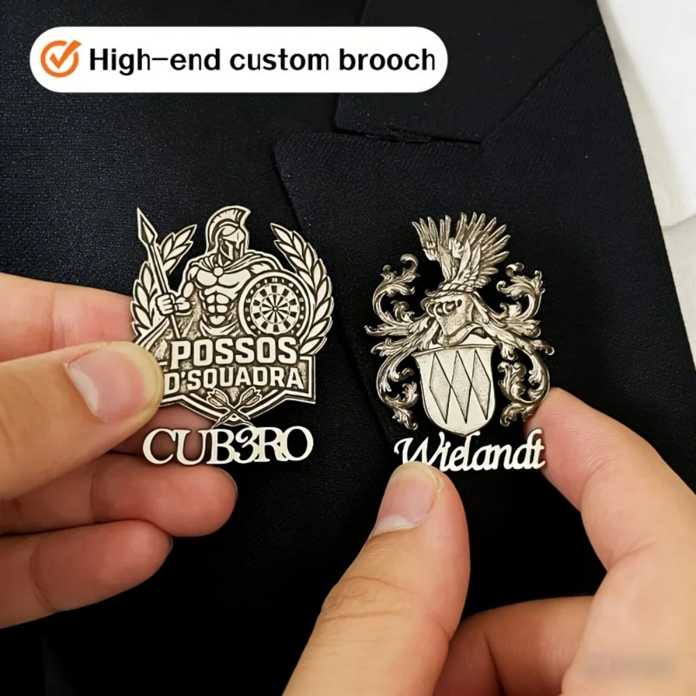 

Stainless Steel Customization Brooch Personalized logo Image Text Custom Carved Brooches Wholesale Customization of any Pattern