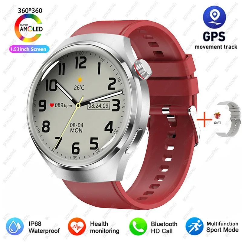 2026 Neue Watch 4 Pro GPS Smartwatch für Herren 360*360 AMOLED-Bildschirm Herzfrequenz Bluetooth-Anruf IP68 Wasserdicht Sport-Smartwatch für Männer