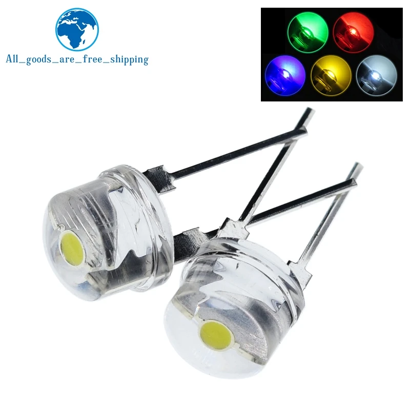 10PCS NEW F8 8mm 0.5W 3.0-3.2V Straw hat LED White Super bright LED lamp Wide Angle Transparent LED Lamp Strawhat LED